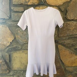 Classic Short-Sleeve Lilac Fit-and-Flare Dress